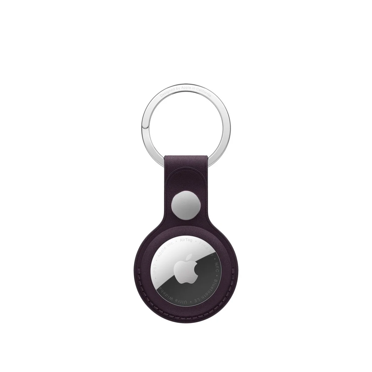 AIRTAG FINEWOVEN KEY RING - BLACKBERRY